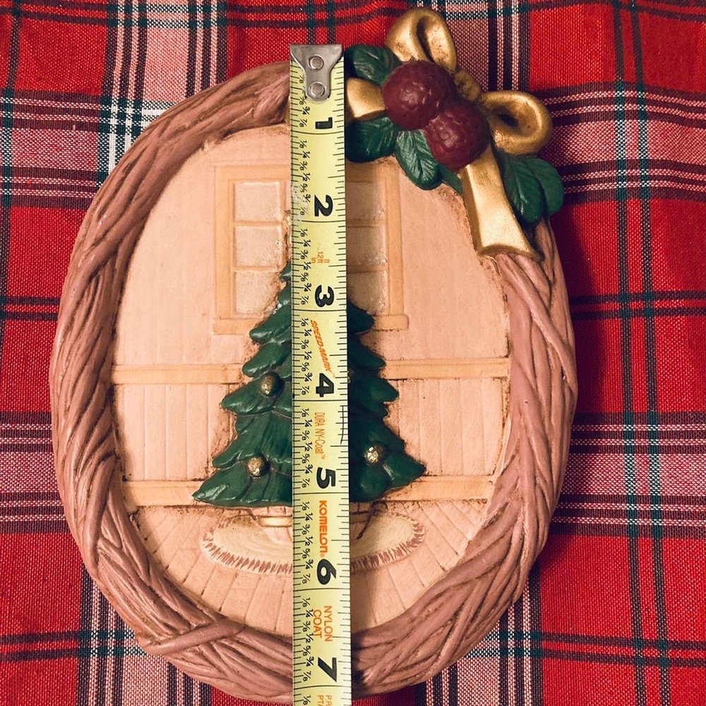 Vintage christmas ceramic Christmas tree wall hanging plaque - Picture 4 of 8